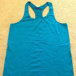 Blue Under Armour racerback striped tank sz XL